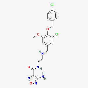 4-amino-N-[2-({3-chloro-4-[(4-chlorobenzyl)oxy]-5-methoxybenzyl}amino)ethyl]-1,2,5-oxadiazole-3-carboxamide