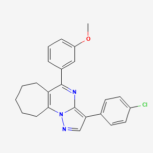 3-(4-chlorophenyl)-5-(3-methoxyphenyl)-7,8,9,10-tetrahydro-6H-cyclohepta[e]pyrazolo[1,5-a]pyrimidine