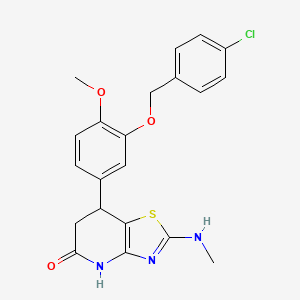 7-{3-[(4-chlorobenzyl)oxy]-4-methoxyphenyl}-2-(methylamino)-6,7-dihydro[1,3]thiazolo[4,5-b]pyridin-5(4H)-one