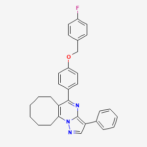 molecular formula C31H28FN3O B11468553 4-Fluorobenzyl [4-(3-phenyl-6,7,8,9,10,11-hexahydrocycloocta[e]pyrazolo[1,5-a]pyrimidin-5-yl)phenyl] ether 