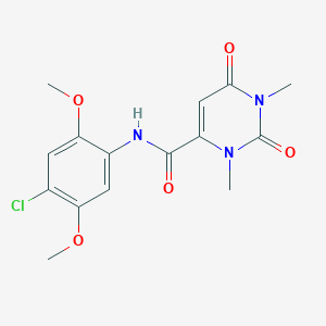 molecular formula C15H16ClN3O5 B11468558 N-(4-chloro-2,5-dimethoxyphenyl)-1,3-dimethyl-2,6-dioxo-1,2,3,6-tetrahydropyrimidine-4-carboxamide 