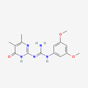 molecular formula C15H19N5O3 B11468568 1-(3,5-Dimethoxyphenyl)-3-(4-hydroxy-5,6-dimethylpyrimidin-2-yl)guanidine 