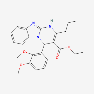 molecular formula C24H27N3O4 B11468604 Ethyl 4-(2,3-dimethoxyphenyl)-2-propyl-1,4-dihydropyrimido[1,2-a]benzimidazole-3-carboxylate 