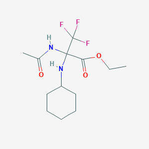 Ethyl 2-acetamido-2-(cyclohexylamino)-3,3,3-trifluoropropionate