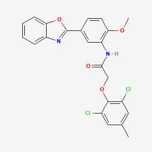 molecular formula C23H18Cl2N2O4 B11468624 N-[5-(1,3-benzoxazol-2-yl)-2-methoxyphenyl]-2-(2,6-dichloro-4-methylphenoxy)acetamide 