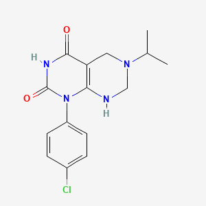 molecular formula C15H17ClN4O2 B11468628 1-(4-chlorophenyl)-2-hydroxy-6-(propan-2-yl)-5,6,7,8-tetrahydropyrimido[4,5-d]pyrimidin-4(1H)-one 