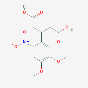 molecular formula C13H15NO8 B11468634 3-(4,5-Dimethoxy-2-nitrophenyl)pentanedioic acid 