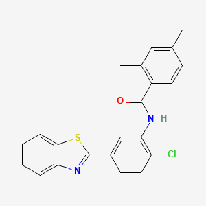 molecular formula C22H17ClN2OS B11468635 N-[5-(1,3-benzothiazol-2-yl)-2-chlorophenyl]-2,4-dimethylbenzamide 