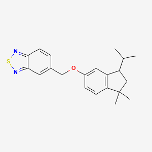 molecular formula C21H24N2OS B11468642 5-[[[2,3-Dihydro-1,1-dimethyl-3-(1-methylethyl)-1H-inden-5-yl]oxy]methyl]-2,1,3-benzothiadiazole CAS No. 924846-11-7