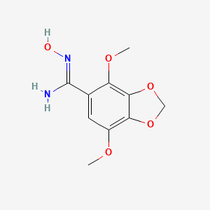 molecular formula C10H12N2O5 B11468652 N'-hydroxy-4,7-dimethoxy-1,3-benzodioxole-5-carboximidamide 