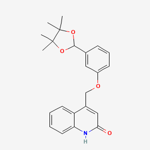 molecular formula C23H25NO4 B11468655 4-{[3-(4,4,5,5-tetramethyl-1,3-dioxolan-2-yl)phenoxy]methyl}quinolin-2(1H)-one 