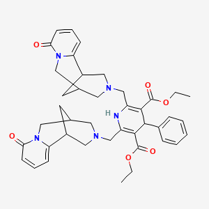 molecular formula C41H47N5O6 B11468658 Diethyl 2,6-bis[(8-oxo-1,5,6,8-tetrahydro-2H-1,5-methanopyrido[1,2-A][1,5]diazocin-3(4H)-YL)methyl]-4-phenyl-1,4-dihydro-3,5-pyridinedicarboxylate 