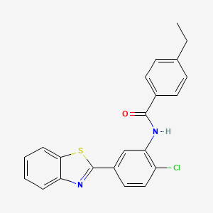 molecular formula C22H17ClN2OS B11468680 N-[5-(1,3-benzothiazol-2-yl)-2-chlorophenyl]-4-ethylbenzamide 