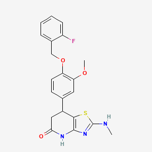 7-{4-[(2-fluorobenzyl)oxy]-3-methoxyphenyl}-2-(methylamino)-6,7-dihydro[1,3]thiazolo[4,5-b]pyridin-5(4H)-one