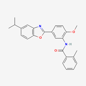 N-{2-methoxy-5-[5-(propan-2-yl)-1,3-benzoxazol-2-yl]phenyl}-2-methylbenzamide