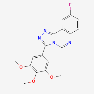 molecular formula C18H15FN4O3 B11468759 9-Fluoro-3-(3,4,5-trimethoxyphenyl)[1,2,4]triazolo[4,3-c]quinazoline 