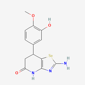 molecular formula C13H13N3O3Se B11468774 2-Amino-7-(3-hydroxy-4-methoxyphenyl)-4H,6H,7H-[1,3]selenazolo[4,5-b]pyridin-5-one 