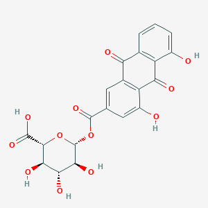molecular formula C₂₁H₁₆O₁₂ B1146878 1-O-(4,5-二羟基-9,10-二氧代-9,10-二氢蒽-2-羰基)-β-L-葡萄糖醛酸 CAS No. 190605-03-9