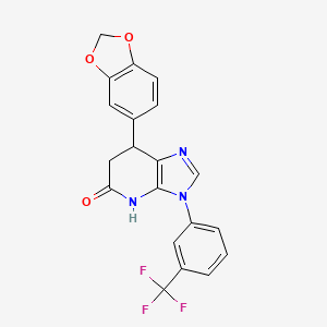 molecular formula C20H14F3N3O3 B11468790 7-(1,3-benzodioxol-5-yl)-3-[3-(trifluoromethyl)phenyl]-3,4,6,7-tetrahydro-5H-imidazo[4,5-b]pyridin-5-one 