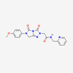 molecular formula C19H18N6O4 B11468792 2-[6-(4-methoxyphenyl)-3,5-dioxo-6,7-dihydro-3H-imidazo[5,1-c][1,2,4]triazol-2(5H)-yl]-N-(pyridin-2-ylmethyl)acetamide 