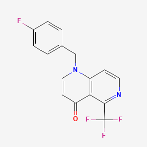 molecular formula C16H10F4N2O B11468798 1-(4-fluorobenzyl)-5-(trifluoromethyl)-1,6-naphthyridin-4(1H)-one 