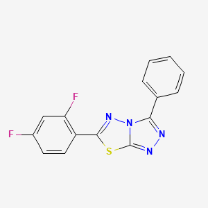 molecular formula C15H8F2N4S B11468809 6-(2,4-Difluorophenyl)-3-phenyl[1,2,4]triazolo[3,4-b][1,3,4]thiadiazole 