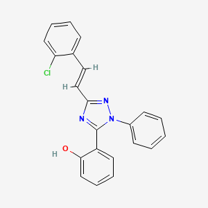 molecular formula C22H16ClN3O B11468813 2-{3-[(E)-2-(2-chlorophenyl)ethenyl]-1-phenyl-1H-1,2,4-triazol-5-yl}phenol 