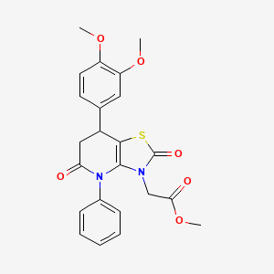 methyl [7-(3,4-dimethoxyphenyl)-2,5-dioxo-4-phenyl-4,5,6,7-tetrahydro[1,3]thiazolo[4,5-b]pyridin-3(2H)-yl]acetate