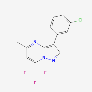 molecular formula C14H9ClF3N3 B11468843 3-(3-Chlorophenyl)-5-methyl-7-(trifluoromethyl)pyrazolo[1,5-a]pyrimidine 