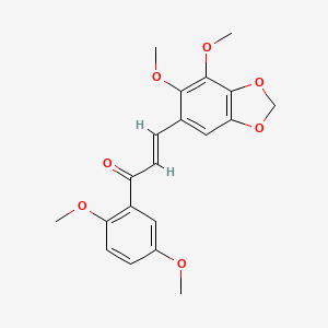 molecular formula C20H20O7 B11468861 (2E)-3-(6,7-dimethoxy-1,3-benzodioxol-5-yl)-1-(2,5-dimethoxyphenyl)prop-2-en-1-one 