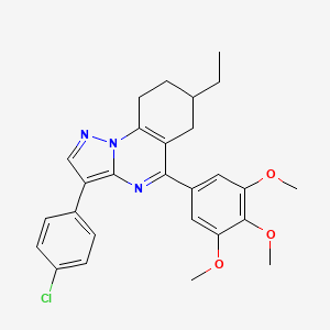 3-(4-Chlorophenyl)-7-ethyl-5-(3,4,5-trimethoxyphenyl)-6,7,8,9-tetrahydropyrazolo[1,5-a]quinazoline