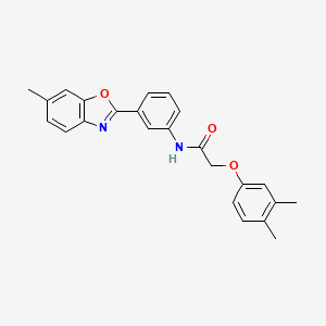 2-(3,4-dimethylphenoxy)-N-[3-(6-methyl-1,3-benzoxazol-2-yl)phenyl]acetamide