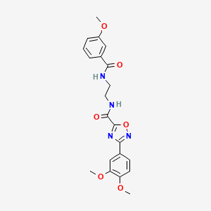 3-(3,4-dimethoxyphenyl)-N-(2-{[(3-methoxyphenyl)carbonyl]amino}ethyl)-1,2,4-oxadiazole-5-carboxamide