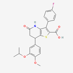 3-(4-Fluorophenyl)-7-[4-methoxy-3-(propan-2-yloxy)phenyl]-5-oxo-4,5,6,7-tetrahydrothieno[3,2-b]pyridine-2-carboxylic acid