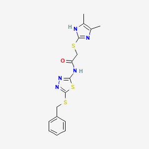 N-[5-(benzylsulfanyl)-1,3,4-thiadiazol-2-yl]-2-[(4,5-dimethyl-1H-imidazol-2-yl)sulfanyl]acetamide