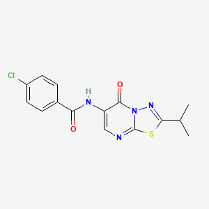 4-chloro-N-[5-oxo-2-(propan-2-yl)-5H-[1,3,4]thiadiazolo[3,2-a]pyrimidin-6-yl]benzamide