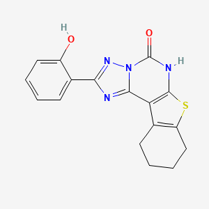 molecular formula C17H14N4O2S B11468952 2-(2-hydroxyphenyl)-8,9,10,11-tetrahydro[1]benzothieno[3,2-e][1,2,4]triazolo[1,5-c]pyrimidin-5(6H)-one 