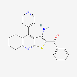 molecular formula C23H19N3OS B11468960 [3-Amino-4-(pyridin-4-yl)-5,6,7,8-tetrahydrothieno[2,3-b]quinolin-2-yl](phenyl)methanone 