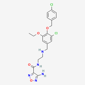 4-amino-N-[2-({3-chloro-4-[(4-chlorobenzyl)oxy]-5-ethoxybenzyl}amino)ethyl]-1,2,5-oxadiazole-3-carboxamide