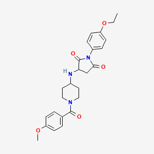 molecular formula C25H29N3O5 B11468965 1-(4-Ethoxyphenyl)-3-({1-[(4-methoxyphenyl)carbonyl]piperidin-4-yl}amino)pyrrolidine-2,5-dione 