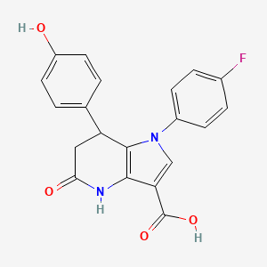 molecular formula C20H15FN2O4 B11468970 1-(4-fluorophenyl)-5-hydroxy-7-(4-hydroxyphenyl)-6,7-dihydro-1H-pyrrolo[3,2-b]pyridine-3-carboxylic acid 