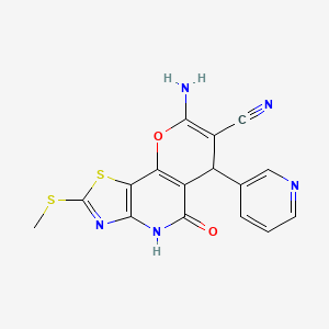 8-amino-2-(methylsulfanyl)-5-oxo-6-(3-pyridyl)-4,6-dihydro-5H-pyrano[2,3-d][1,3]thiazolo[4,5-b]pyridin-7-yl cyanide