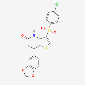 7-(1,3-benzodioxol-5-yl)-3-[(4-chlorophenyl)sulfonyl]-6,7-dihydrothieno[3,2-b]pyridin-5(4H)-one