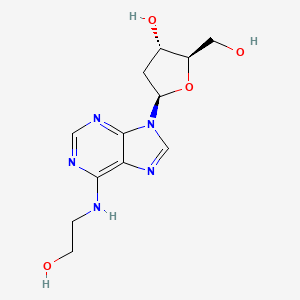 molecular formula C₁₂H₁₇N₅O₄ B1146899 (2R,3S,5R)-5-(6-((2-羟乙基)氨基)-9H-嘌呤-9-基)-2-(羟甲基)四氢呋喃-3-醇 CAS No. 137058-94-7