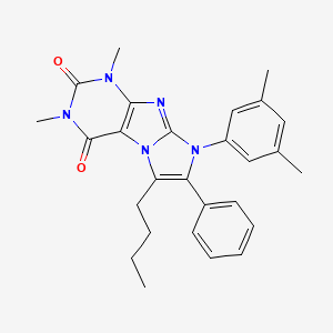 molecular formula C27H29N5O2 B11469009 6-butyl-8-(3,5-dimethylphenyl)-1,3-dimethyl-7-phenyl-1H-imidazo[2,1-f]purine-2,4(3H,8H)-dione 