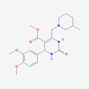 Methyl 4-(3,4-dimethoxyphenyl)-6-[(3-methylpiperidin-1-yl)methyl]-2-oxo-1,2,3,4-tetrahydropyrimidine-5-carboxylate