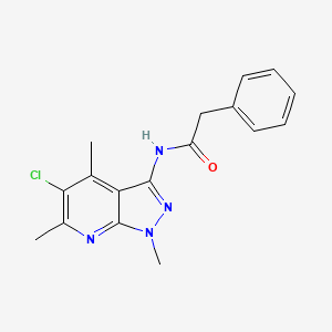 molecular formula C17H17ClN4O B11469016 N-(5-chloro-1,4,6-trimethyl-1H-pyrazolo[3,4-b]pyridin-3-yl)-2-phenylacetamide 