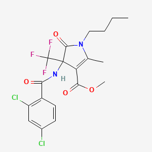 molecular formula C19H19Cl2F3N2O4 B11469026 methyl 1-butyl-4-{[(2,4-dichlorophenyl)carbonyl]amino}-2-methyl-5-oxo-4-(trifluoromethyl)-4,5-dihydro-1H-pyrrole-3-carboxylate 