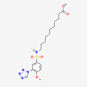 11-({[4-methoxy-3-(1H-tetrazol-1-yl)phenyl]sulfonyl}amino)undecanoic acid