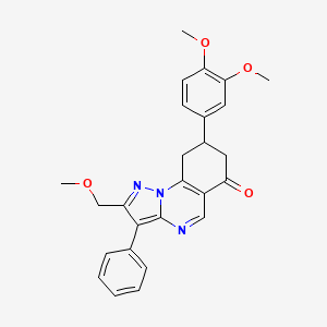 8-(3,4-dimethoxyphenyl)-2-(methoxymethyl)-3-phenyl-8,9-dihydropyrazolo[1,5-a]quinazolin-6(7H)-one